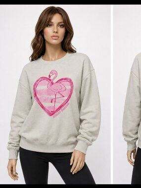 Comfort Colors Nassau Bahamas Flamingo Graphic Sweatshirt Women's Size Large